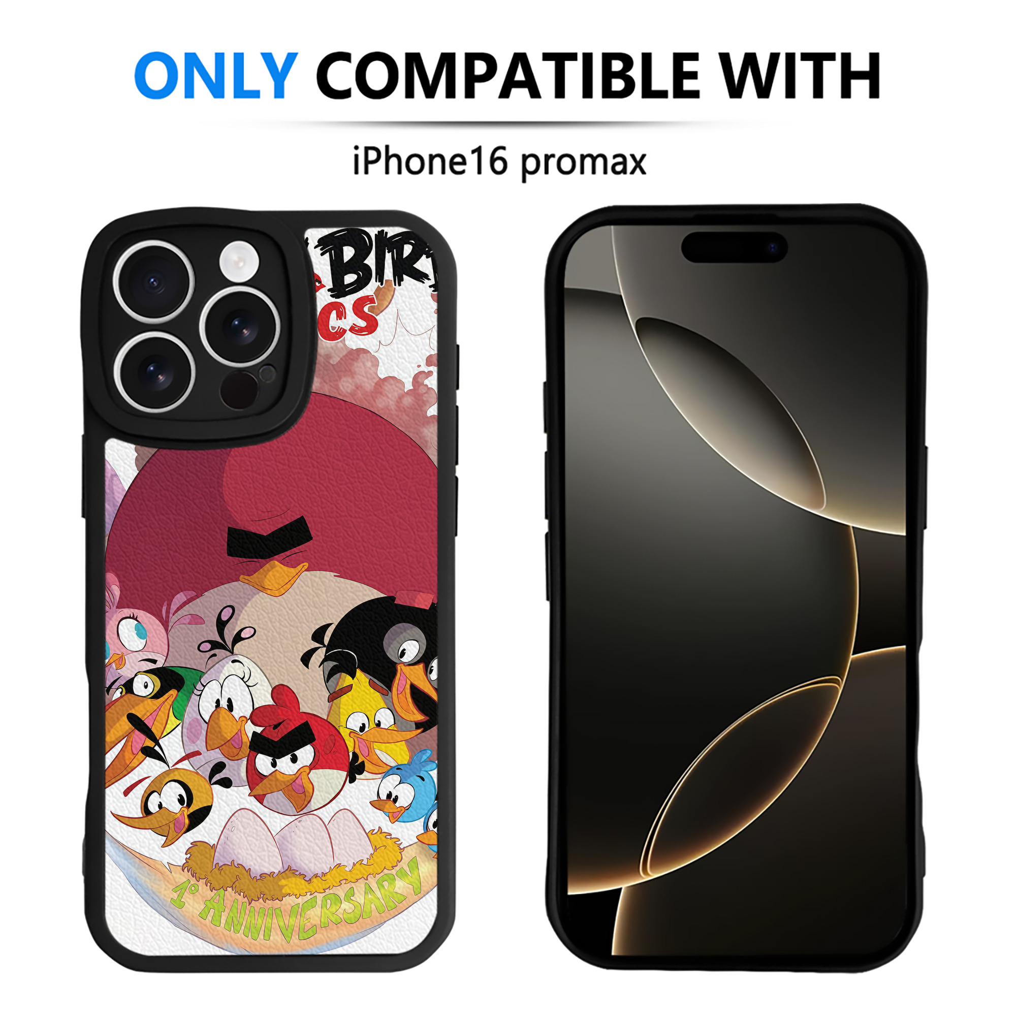 （画像用） Angry Birds アングリーバード 【iPhone 16シリーズ対応】シリコンスマホケース（レザー調） 材質：シリコン